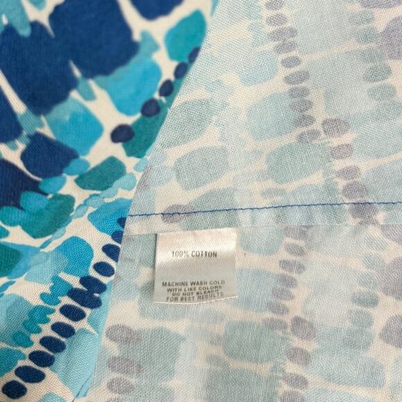 Tucker 100% Cotton Short Sleeve Blue Abstract Print Shirt Dress size XS - Picture 3 of 5